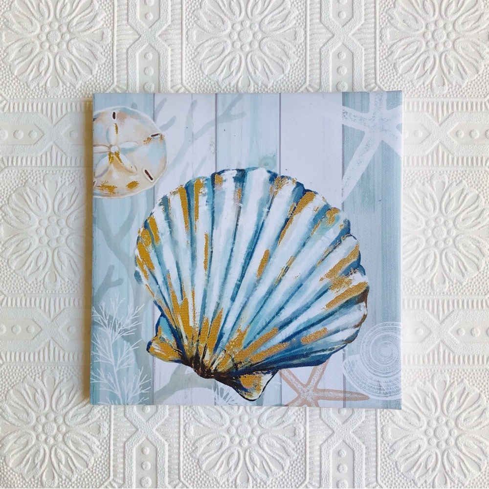 Nautical Seashell Canvas Decor